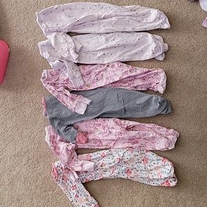 6 baby girl 0-3 months sleepers